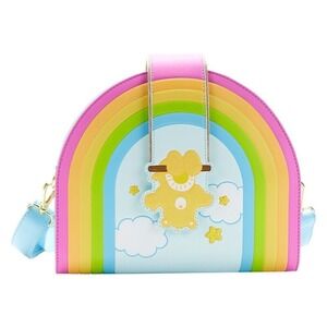 Loungefly‎ Care Bears Funshine Bear Rainbow Swing Crossbody Bag